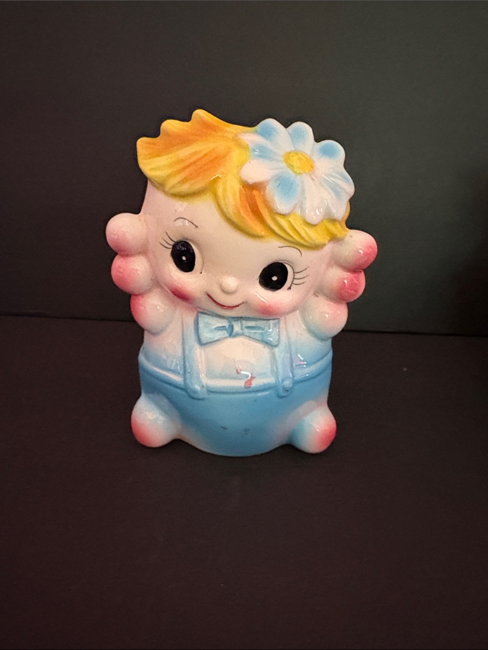 Rubens Baby Boy Planter #3229 Vintage Cottage Core Pastel Baby Nursery Decor